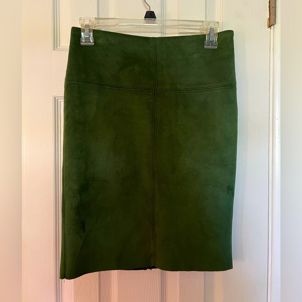 Kensie Green Suede Pencil Skirt